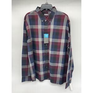 Van Heusen Men’s Never Tuck Long Sleeve Button-Down Shirt – Size 18–18.5